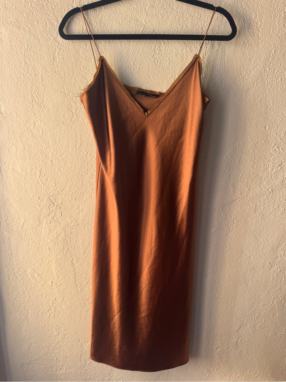 Bronze Satin Slip Dress Size 4 NWT